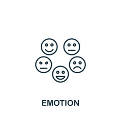 Emotion icon. Monochrome simple Brain Process icon for templates, web design and infographics