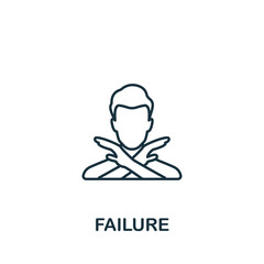 Failure icon. Monochrome simple Brain Process icon for templates, web design and infographics