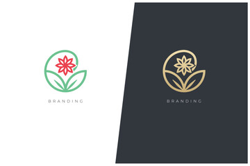 Flower Farm Nature And Environment Vector Logo Concept Design