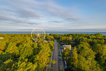 Aerial summer beautiful morning view of Palanga (Baltic Sea), Lithuania