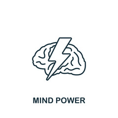 Mind Power icon. Monochrome simple Brain Process icon for templates, web design and infographics