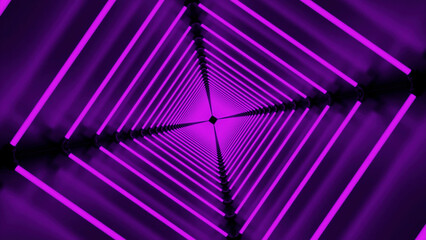 Purple corridor.Design. A bright purple enclosed space in abstraction spinning around and moving forward.