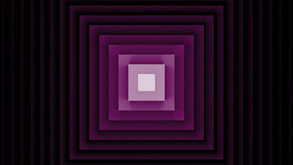 Square pyramid is moving and hypnotic. Design. Hypnotic 3D pyramid with moving squares in center. 3D layers of squares move in waves