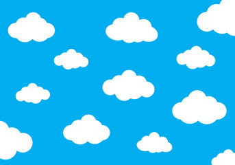 Fototapeta premium seamless pattern of clouds in blue sky vector illustration