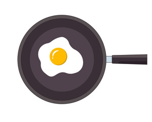 fried eggs on a frying pan vector illustration
