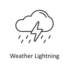 Weather Lightning vector outline Icon Design illustration. Miscellaneous Symbol on White background EPS 10 File