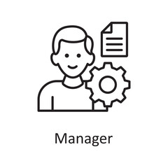 Manager vector outline Icon Design illustration. Miscellaneous Symbol on White background EPS 10 File