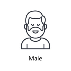 Male vector outline Icon Design illustration. Miscellaneous Symbol on White background EPS 10 File