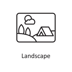 Landscape vector outline Icon Design illustration. Miscellaneous Symbol on White background EPS 10 File