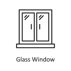 Glass Window vector outline Icon Design illustration. Miscellaneous Symbol on White background EPS 10 File