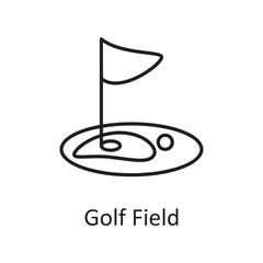 Golf Field vector outline Icon Design illustration. Miscellaneous Symbol on White background EPS 10 File