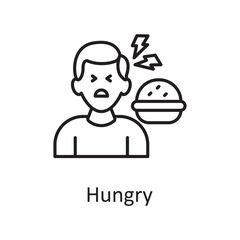 Hungry vector outline Icon Design illustration. Miscellaneous Symbol on White background EPS 10 File