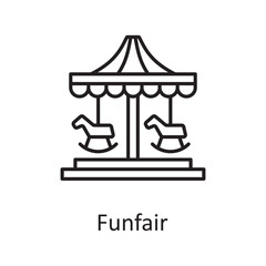 Funfair vector outline Icon Design illustration. Miscellaneous Symbol on White background EPS 10 File