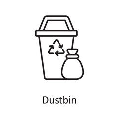 Dustbin vector outline Icon Design illustration. Miscellaneous Symbol on White background EPS 10 File