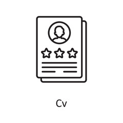 Cv vector outline Icon Design illustration. Miscellaneous Symbol on White background EPS 10 File