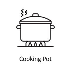 Cooking Pot vector outline Icon Design illustration. Miscellaneous Symbol on White background EPS 10 File