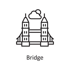 Bridge vector outline Icon Design illustration. Miscellaneous Symbol on White background EPS 10 File