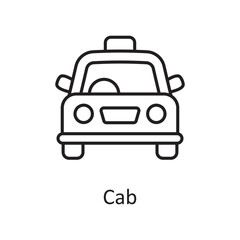 Cab vector outline Icon Design illustration. Miscellaneous Symbol on White background EPS 10 File