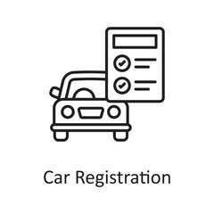 Car Registration vector outline Icon Design illustration. Miscellaneous Symbol on White background EPS 10 File