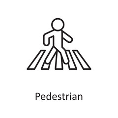 Pedestrian vector outline Icon Design illustration. Miscellaneous Symbol on White background EPS 10 File