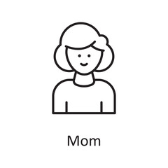 Mom vector outline Icon Design illustration. Miscellaneous Symbol on White background EPS 10 File