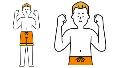 水着の男性のイラスト素材。