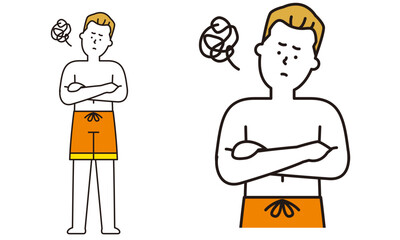 水着の男性のイラスト素材。