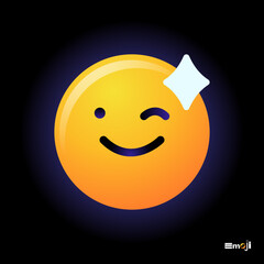 Cute round Emoticon. Yellow Emoji faces emoticon smile, digital smiley expression emotion feelings, chat cartoon emotes. Vector illustration icon