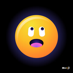 Cute round Emoticon. Yellow Emoji faces emoticon smile, digital smiley expression emotion feelings, chat cartoon emotes. Vector illustration icon