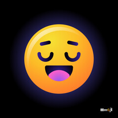 Cute round Emoticon. Yellow Emoji faces emoticon smile, digital smiley expression emotion feelings, chat cartoon emotes. Vector illustration icon