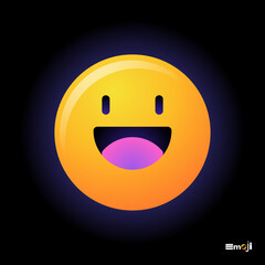 Cute round Emoticon. Yellow Emoji faces emoticon smile, digital smiley expression emotion feelings, chat cartoon emotes. Vector illustration icon