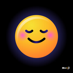 Cute round Emoticon. Yellow Emoji faces emoticon smile, digital smiley expression emotion feelings, chat cartoon emotes. Vector illustration icon