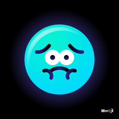 Cute round Emoticon. Yellow Emoji faces emoticon smile, digital smiley expression emotion feelings, chat cartoon emotes. Vector illustration icon