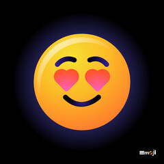 Cute round Emoticon. Yellow Emoji faces emoticon smile, digital smiley expression emotion feelings, chat cartoon emotes. Vector illustration icon