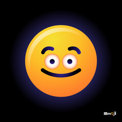 Cute round Emoticon. Yellow Emoji faces emoticon smile, digital smiley expression emotion feelings, chat cartoon emotes. Vector illustration icon