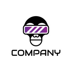 virtual reality monkey mascot logo design