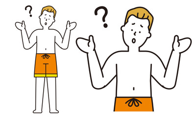 水着の男性のイラスト素材。