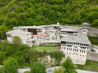 Fototapeta na wymiar Drone view of St John the Baptist Bigorski monastery in Macedonia