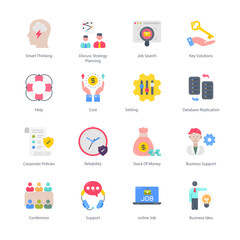 Business And Managment Flat Round Icons - Vectors