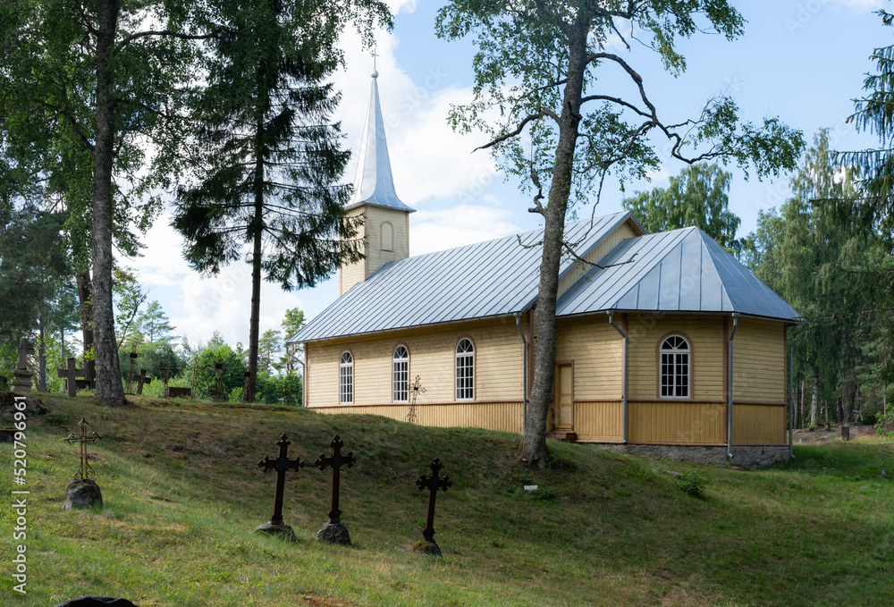 Wall mural church in hiiumaa, estonia, europe