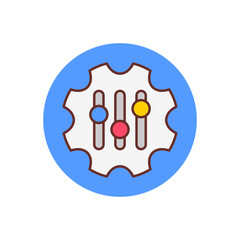 Setting icon in vector. Logotype