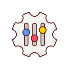 Setting icon in vector. Logotype