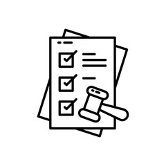 Law and Regulation icon in vector. Logotype