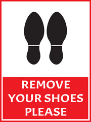 Remove your shoes sign vector