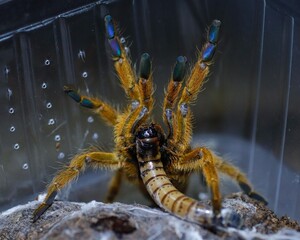 spider tarantula aggressive orange