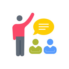 Presentation Talk icon in vector. Logotype