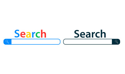 Browser search bar for UI. Internet window. Vector on isolated white background. EPS 10