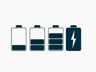 battery icon set isolated vector illustration