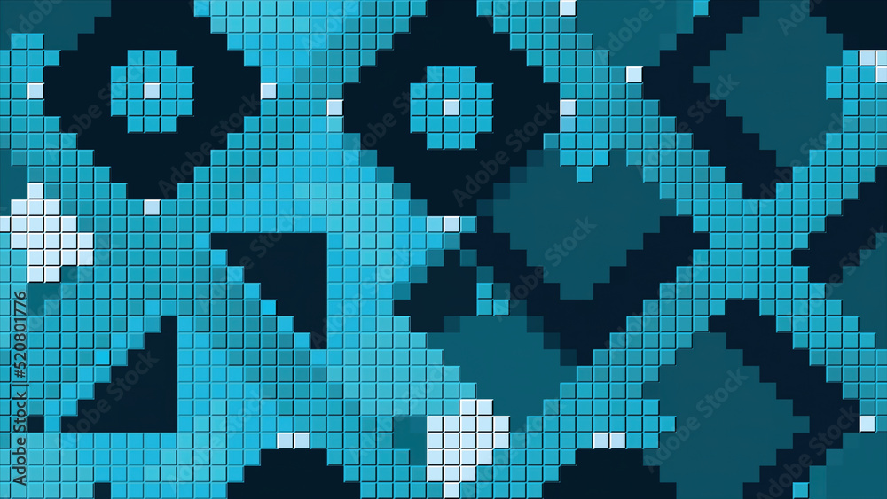 Aufkleber abstract colorful mosaic pattern with rhythmically moving figures. motion. pixelated background with