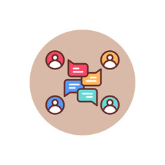 Group Discussion icon in vector. Logotype